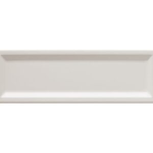 Matte concaved kitchen cabinet door in off-white color.