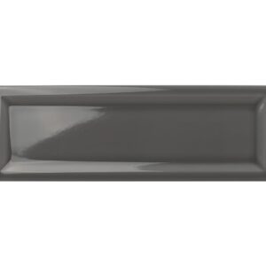 Glossy dark gray rectangular tile from Jerry Kitchen.